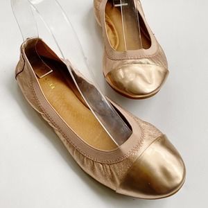 Coach Dalia Ballet Flats Rose Gold Metallic Leather Women’s Size 8